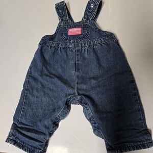 Vintage Osh Kosh B'Gosh Infant Girls 3-6 mnths Denim Overalls with pocket